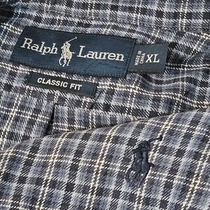 Polo Ralph Lauren‎ Classic Plaid XL CHECK Collared Polo Mens Oxford Pocket Twill